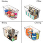 Clear Plastic Storage Bins with Lids – Stackable Kitchen & Pantry Organizer (4-Pack)