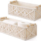 Boho Macrame Storage Baskets – Handwoven Decorative Organizer Set (2-Pack)